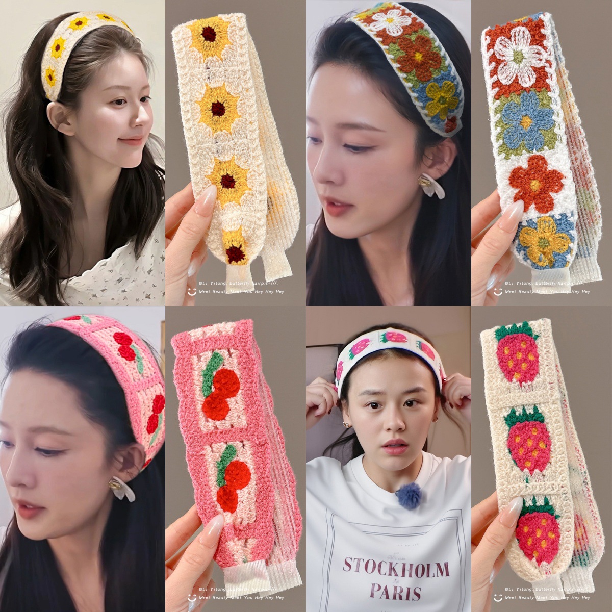 Fijación de lana de punto de velcro pegatinas de cabello pegatinas de cabello pegatinas de lavado de la cara correa de cabello para mujeres acabado de cabello pegatinas de artefactos