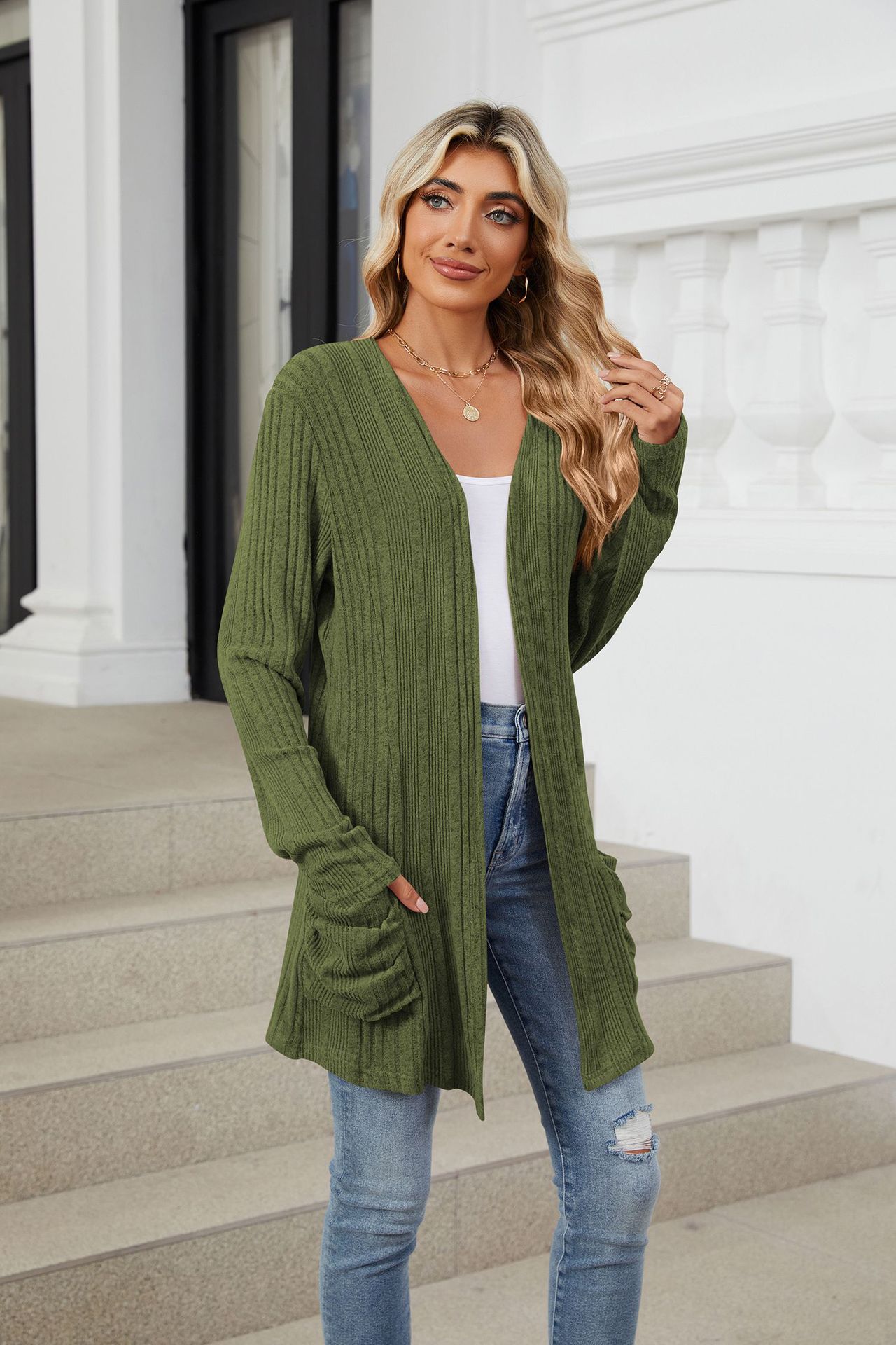 490g Weight Long Sleeve Sleeve Length Placket Placket Type Regular Sleeve Sleeve Type Nylon, Spandex, Polyester Fabric Type Long Top Length Cardigan Tops Type Holiday, Daily Occasion Collarless Neckline Regular Fit Fit Type Solid Color Pattern Winter, Autumn Season Women's Gender Casual, Elegant Style Wholesale Women's Casual Elegant Solid Color Long Sleeve Sweaters & Cardigans 30