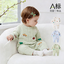 婴儿衣服春装新生儿A类男女宝宝针织连体彩棉哈衣婴幼童出口爬服