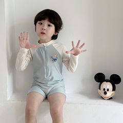 韓国風子供用水着男の子長袖日焼け止め速乾ワンピース温泉男の子ベビーハンサム子供用水着
