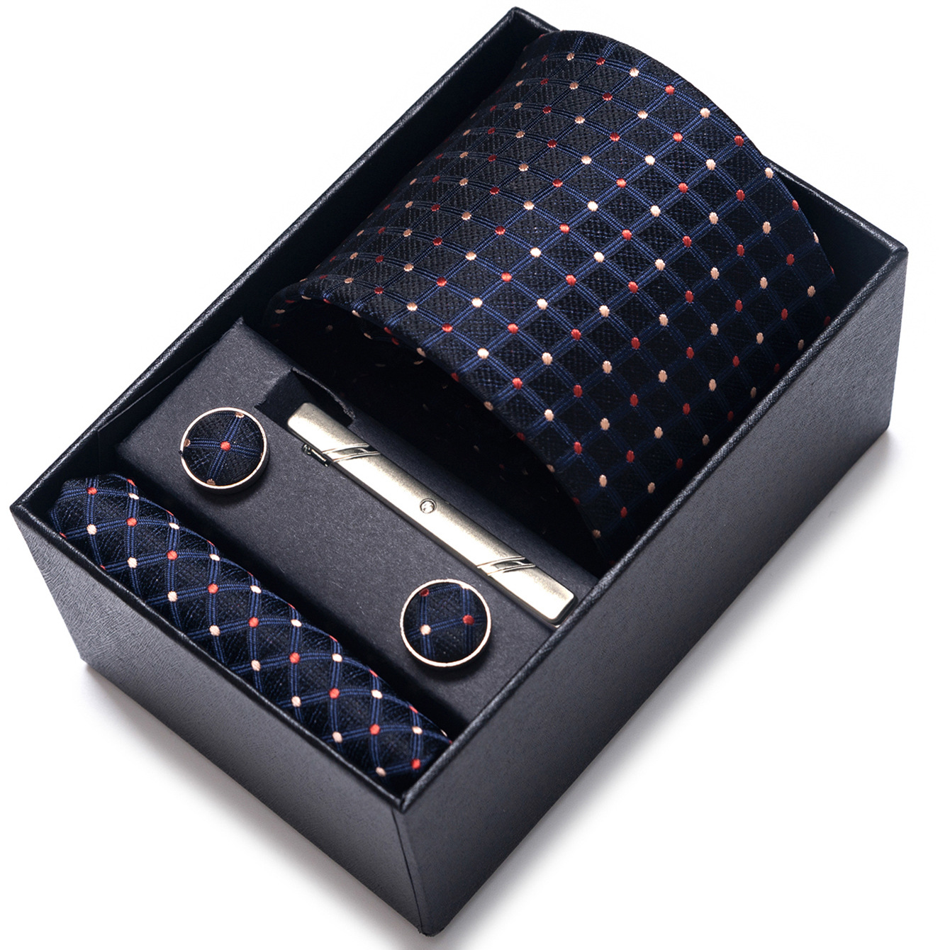 Set de Caja de Regalo con Corbata de Negocios para Hombre de Rayón Jacquard para Boda