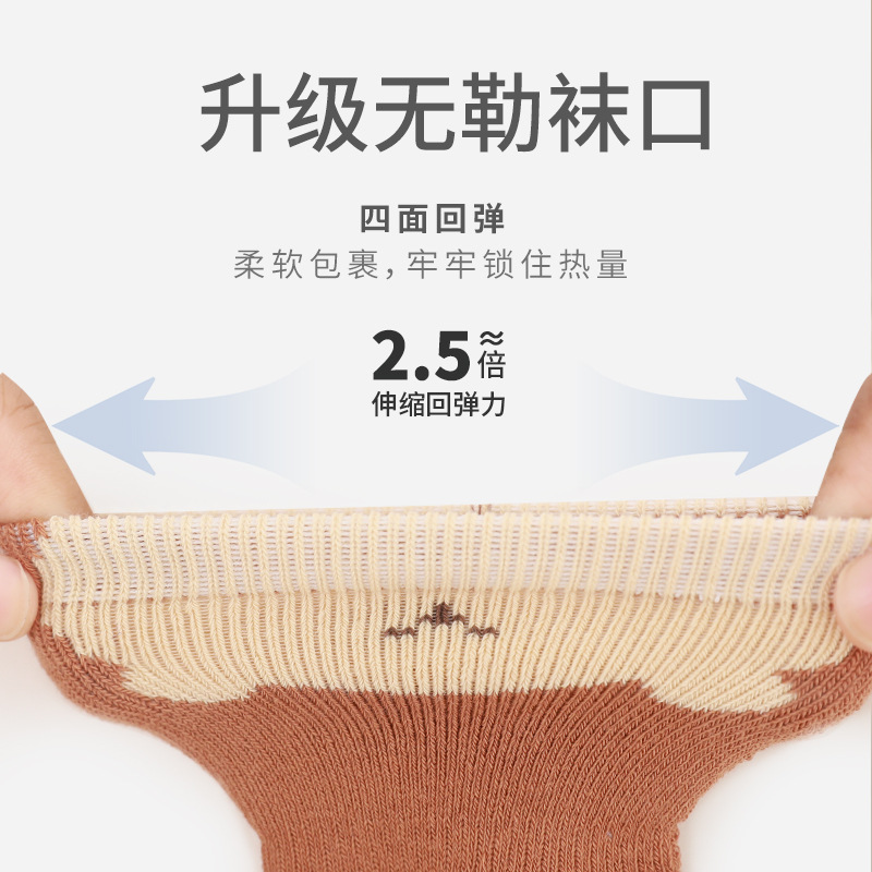 Calcetines de bebé recién nacidos Otoño e Invierno engrosados calcetines de bebé cálido lindo dibujos animados sin hueso boca suelta calcetines de media pantorrilla