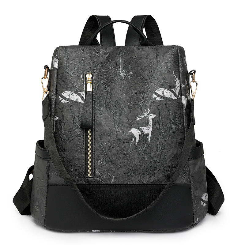 2024 nueva mochila antirrobo casual de todo fósforo para mujer, bordado de moda, mochila multifuncional de viaje al por mayor