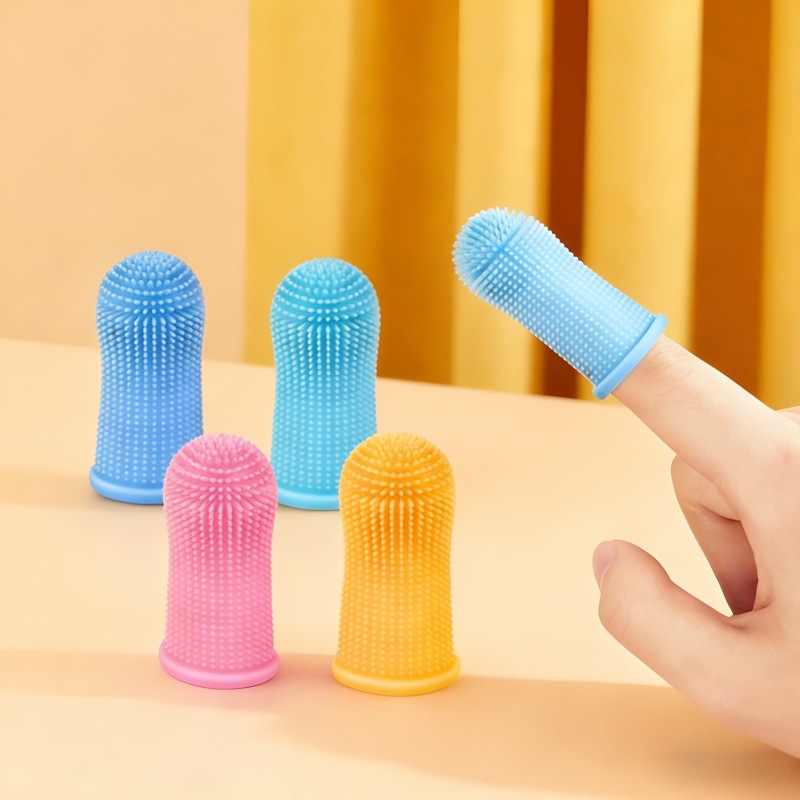 cepillo de dientes para mascotas para eliminar el mal aliento cepillo de dientes de silicona para gatos y perros cepillo de dientes de dedo para cuidado de dientes para mascotas cepillo de dientes desechable