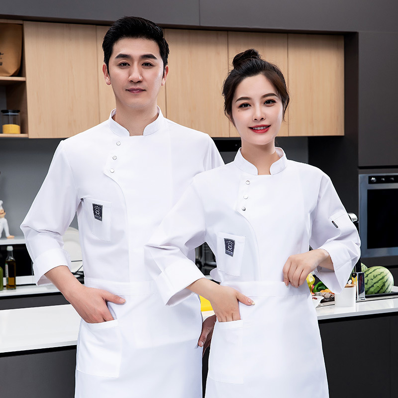 Chef's Clothes Short-sleeved Men's and Women's Hotel Canteen Kitchen Long-sleeved Hotel Restaurant Cake Shop Baker's Work Clothes