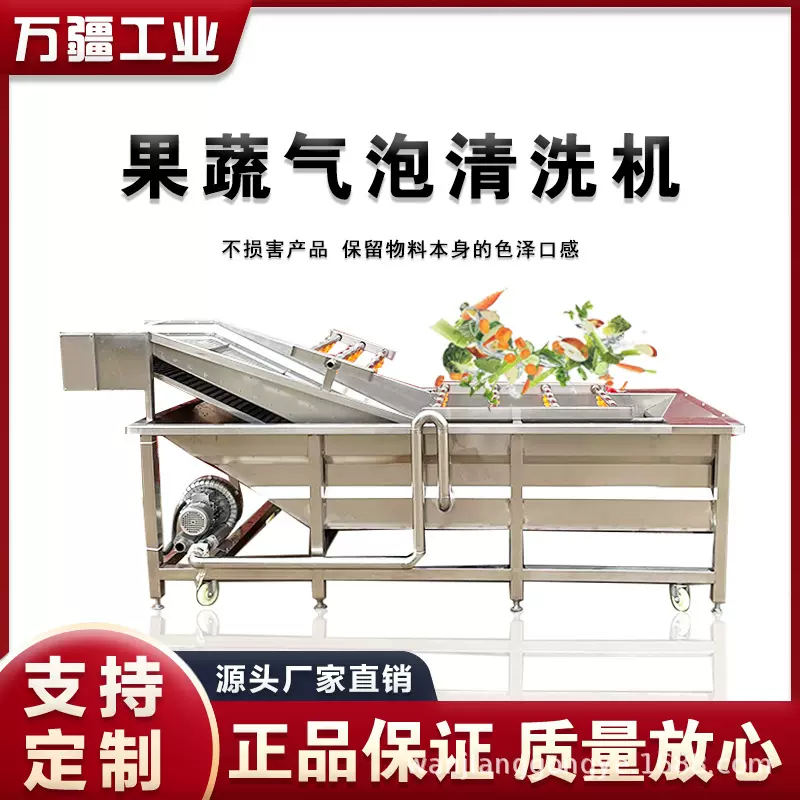 中央厨房净菜加工流水线 小香葱韭菜气泡清洗机 水果蔬菜清洗设备