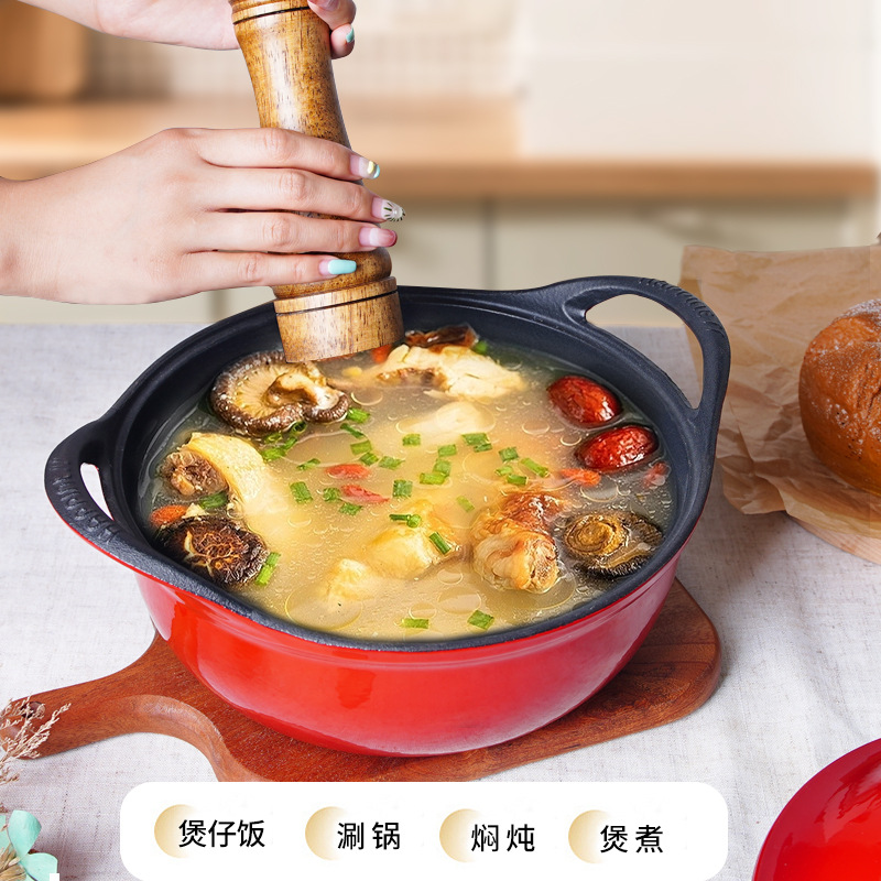 Hotel de hierro fundido pequeño feliz Hotel de hierro fundido multifuncional antiadherente horno electromagnético universal