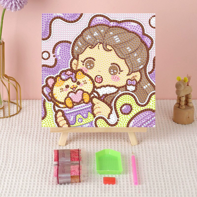 Алмазная вышивка (canvas) Genshin Impact DIY, 20×20 / 30×30, деревянная внутренняя рама и набор инструментов