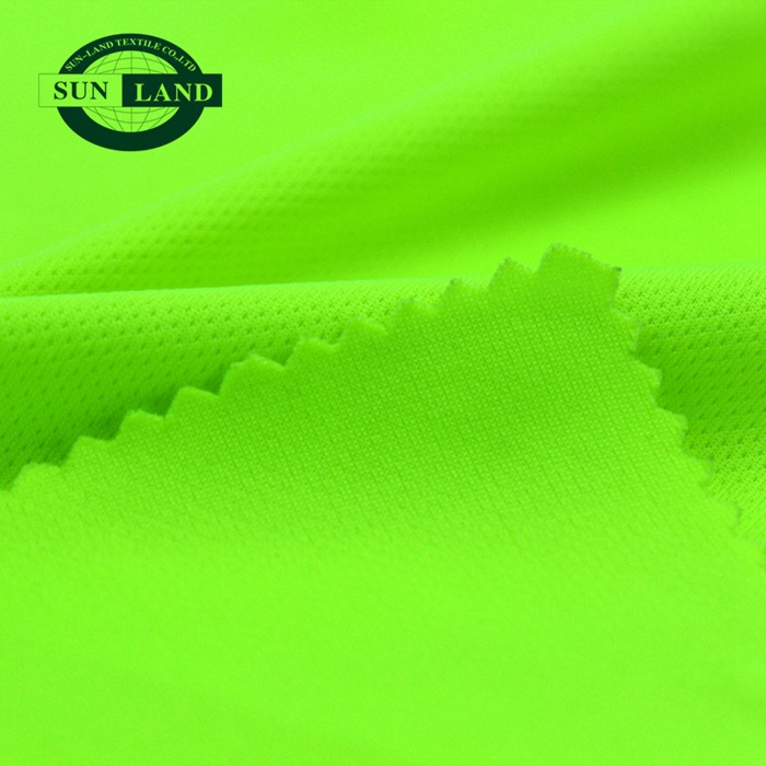 厂家直销 COOPASS吸湿速干鸟眼布 荧光绿鸟眼布 吸排荧光网眼布