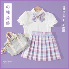 JK uniform children's girls' shirt summer Japanese-style genuine primary school student skirt set full set school style pleated skirt