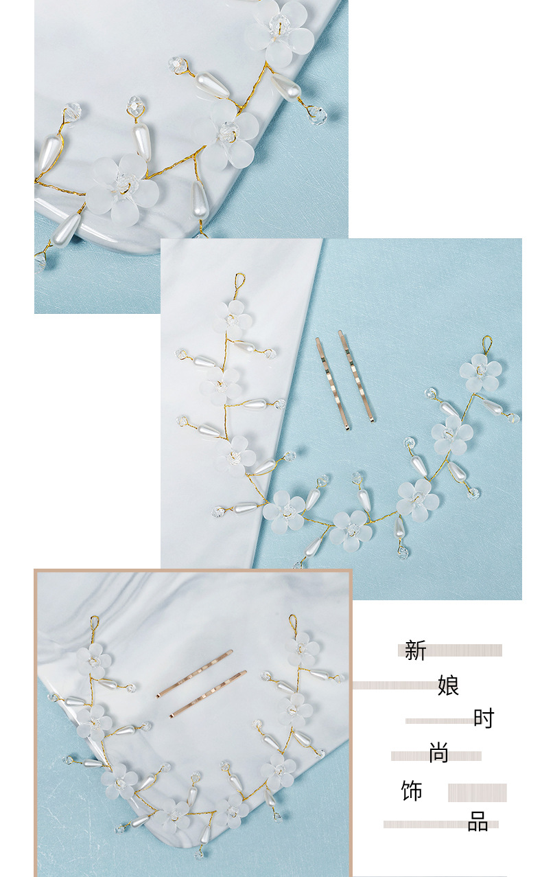 Fashion pearl handmade crystal bridal headband