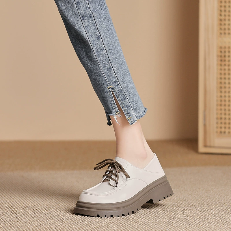 Footwear platform English style for leather shoes for leisure, British style, 2023 collection
