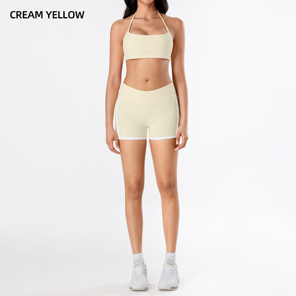 Yoga desnudo chaleco de mujer nuevo cintura alta hip running pantalones de entrenamiento elástico ajuste conjunto de ropa de entrenamiento