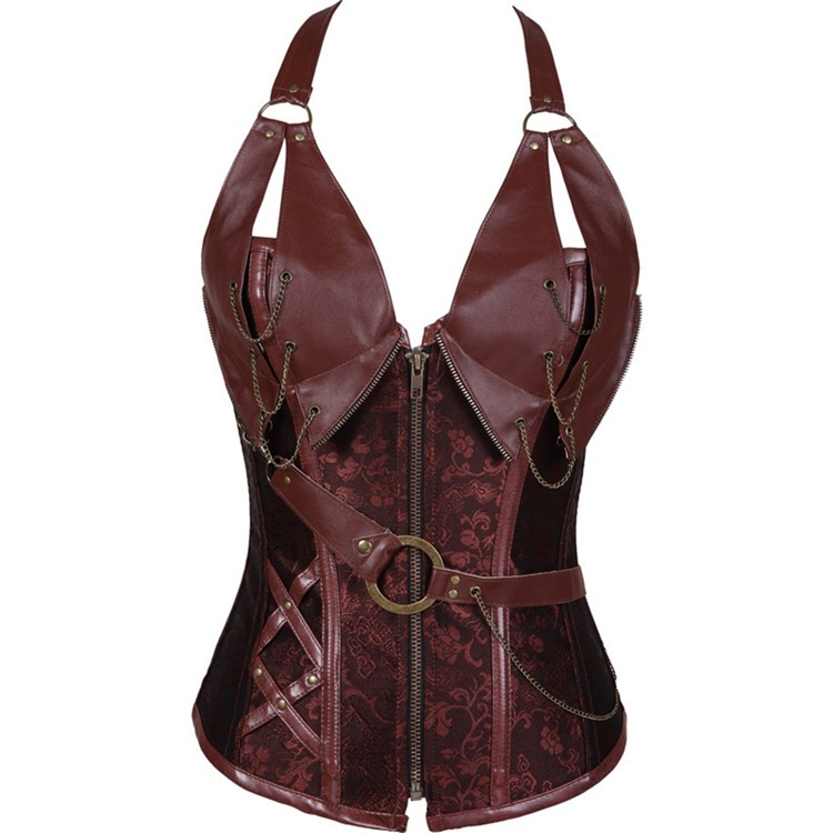 Steampunk Shapewear European and American Style Court Corset Gothic Halter Neck Corset Waist Shaping Top