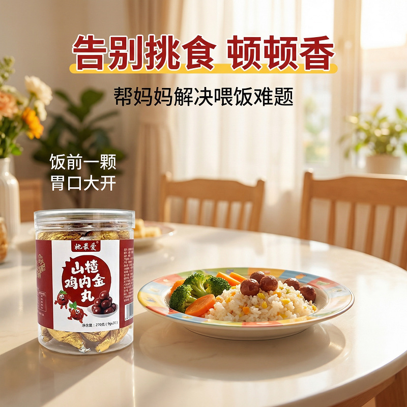 Hawthorn & Chicken Gizzard Lining Balls (Shan Zha Ji Nei Jin Wan) — Traditional Food-Herb Digestive Wellness Confections, 270g Jar specifications