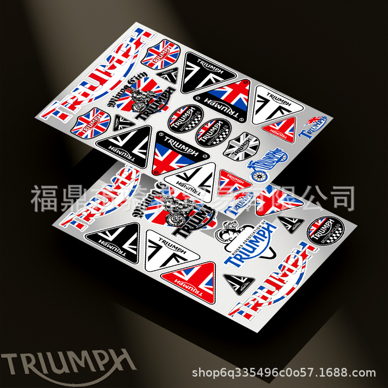 Suitable for Triumph Reflective Stickers Modified Retro Motorcycle Personalized Decals Decorative Helmet Waterproof Sticker Accessories