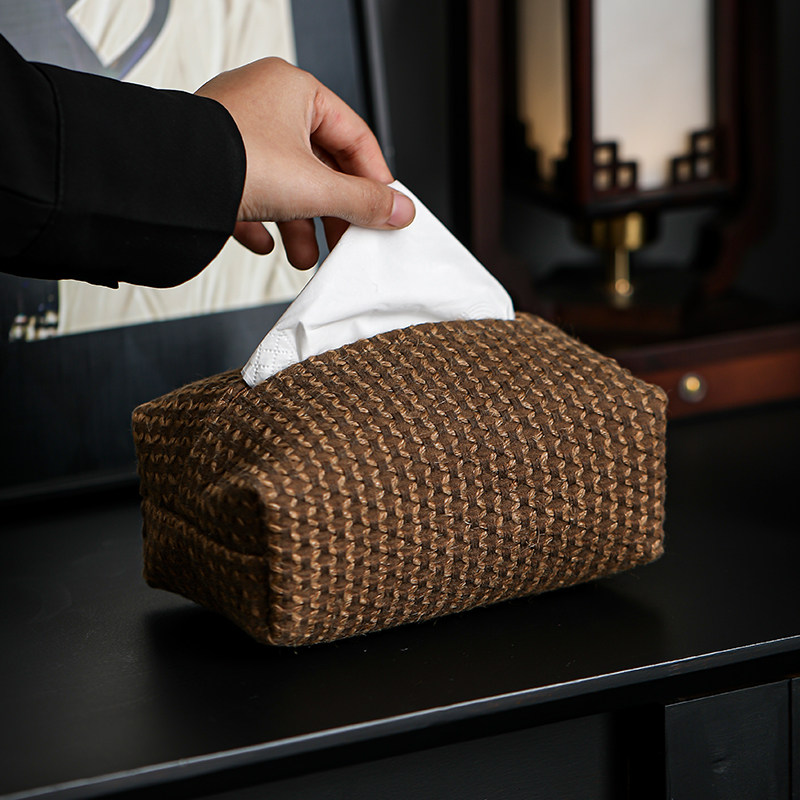 日系禅意纸巾盒棉麻布艺复古民宿酒店抽纸盒客厅茶几纸巾感
