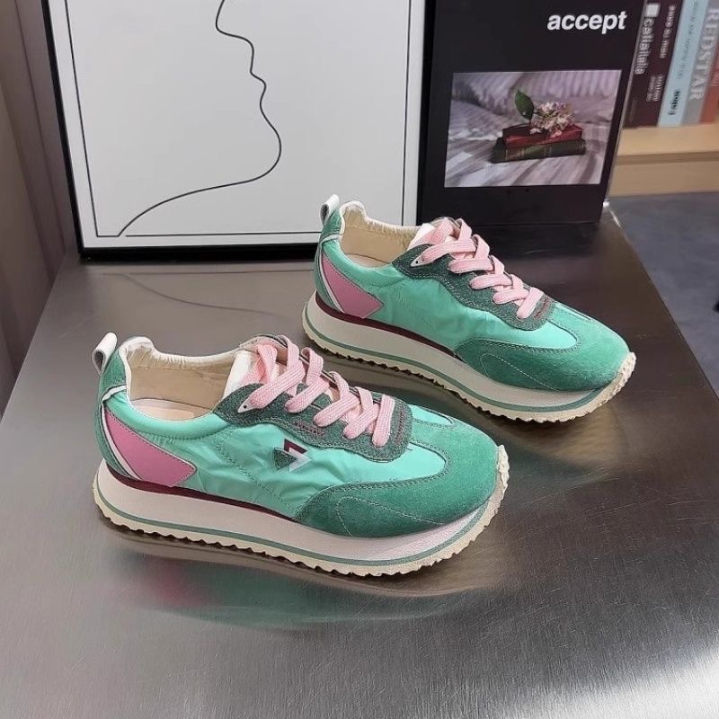 2024 New Summer Breathable Thick-Soled Versatile Color Matching Internet Celebrity Super Popular Casual Sports Waffle Forrest Gump Shoes for Women