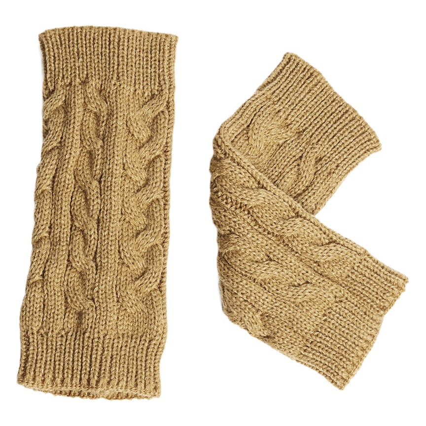 Cross-Border Twist Gloves 8-Character Woolen Half-Finger Short Wrist Guards with Missing Fingers and Arm Covers Winter Warm Gloves Acrylic Sleeves