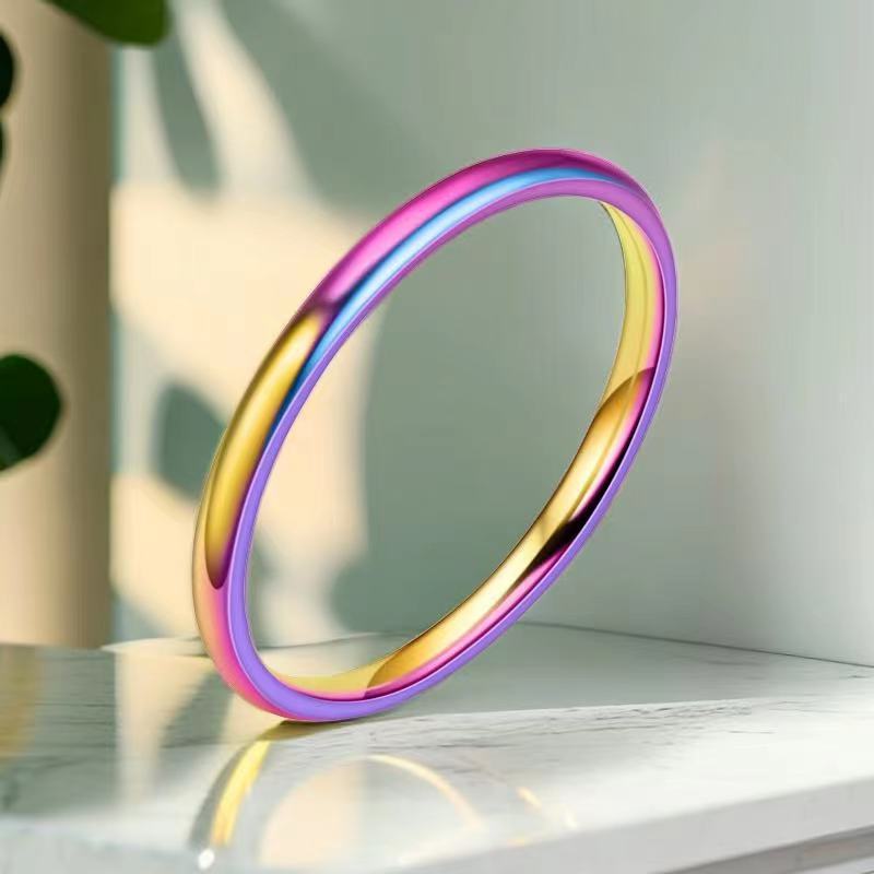 Geometric Pattern Unisex Gender Plating Design Wholesale Jewelry Simple Style Geometric Titanium Steel Plating Rings