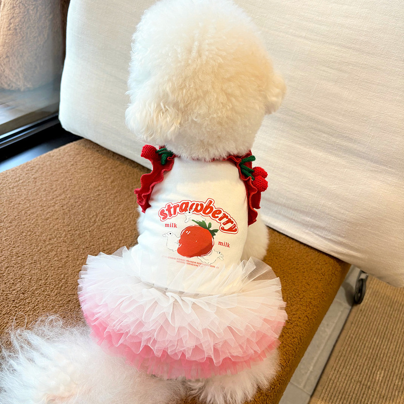 ペット犬猫服ストラッププリンセススカート小型犬猫車センチプリント快適蓬蓬スカート|undefined