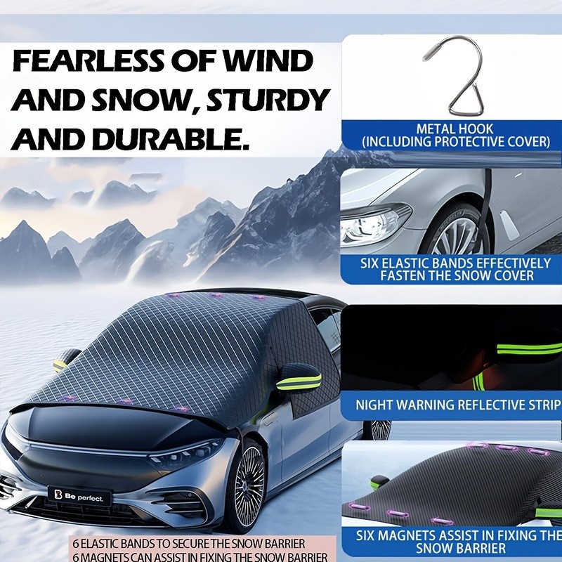 Car Snow Shield Three-Window Cover Snow Cover Winter Snow-Proof and Anti-Freeze Car Cover Oxford Cloth Snow Shield Cross-Border Hot Sale