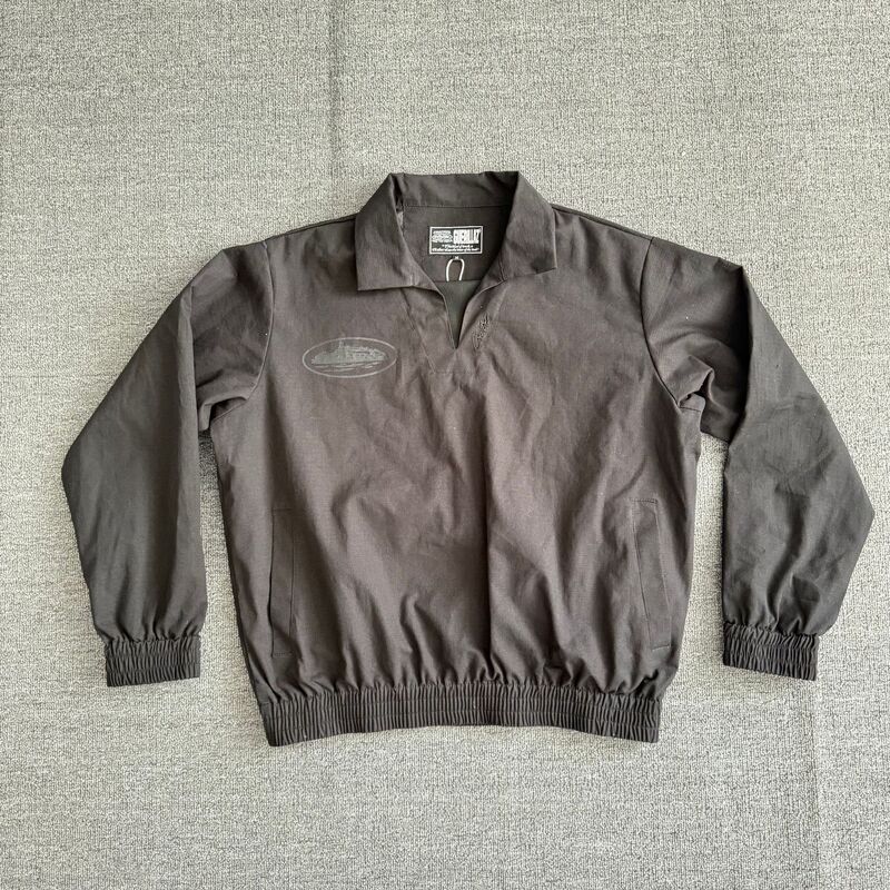 Cross-Border Corteize Alcatraz Half-Zip Printed Pullover with a Turn-Down Collar, Trendy Street Style Ins