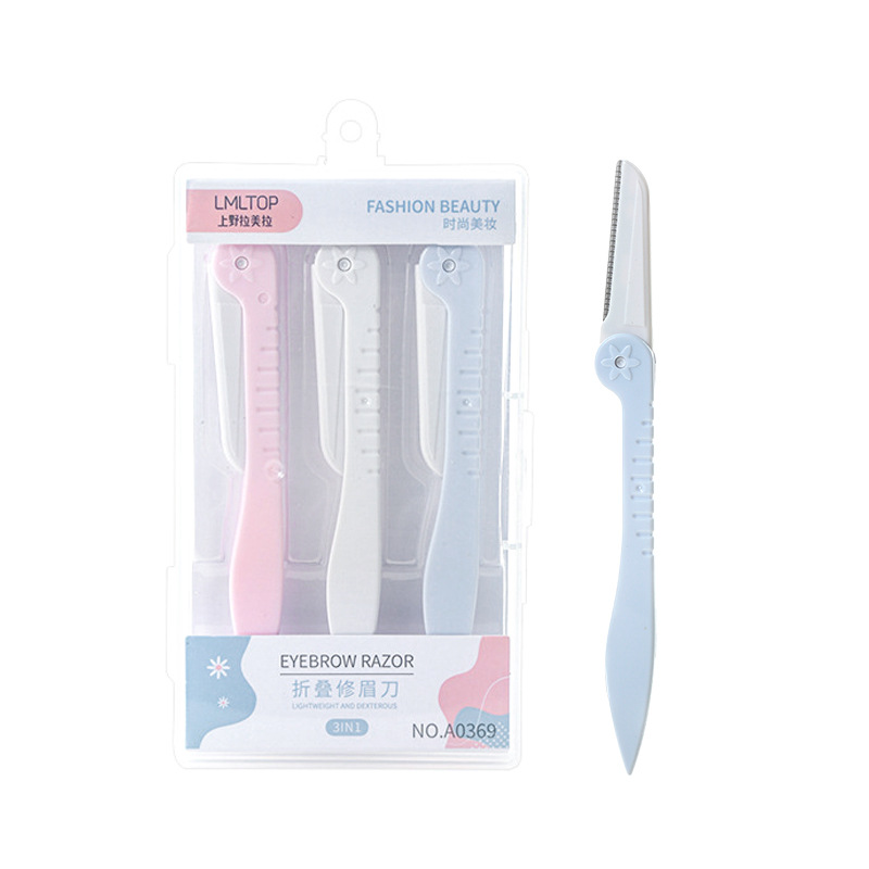 Ramila 3 unids plegable ceja trimmer de las mujeres raspador pieza belleza herramientas al por mayor A0369