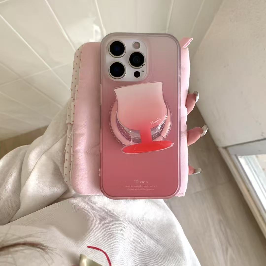 Taza de degradado de corazón de niña simple personalizada para Apple 16ProMax funda para teléfono móvil 15Pro nicho 14/13 nuevo