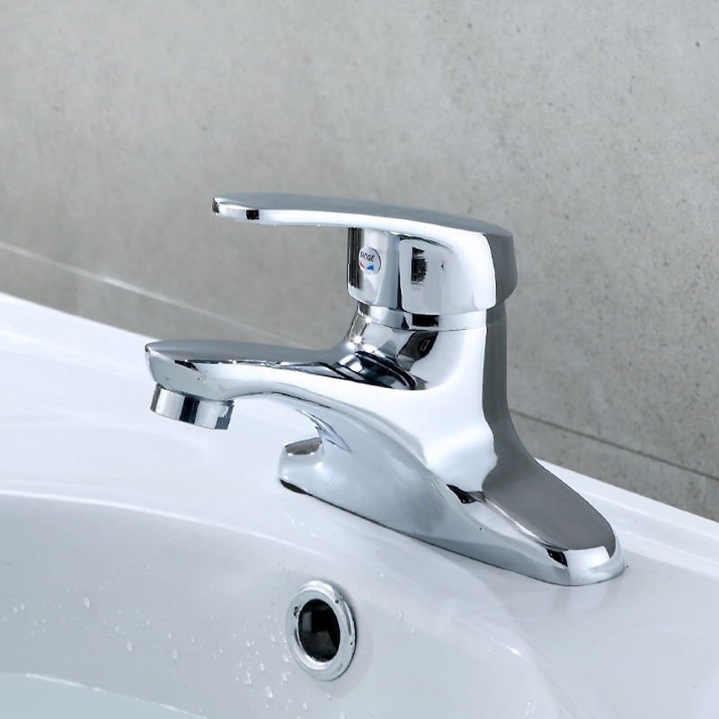 Double-Hole Basin Faucet for Hot and Cold Water, Three-Hole Bathroom Sink Basin, Washbasin, Countertop Basin, Mixing Valve Switch, Countertop Basin
