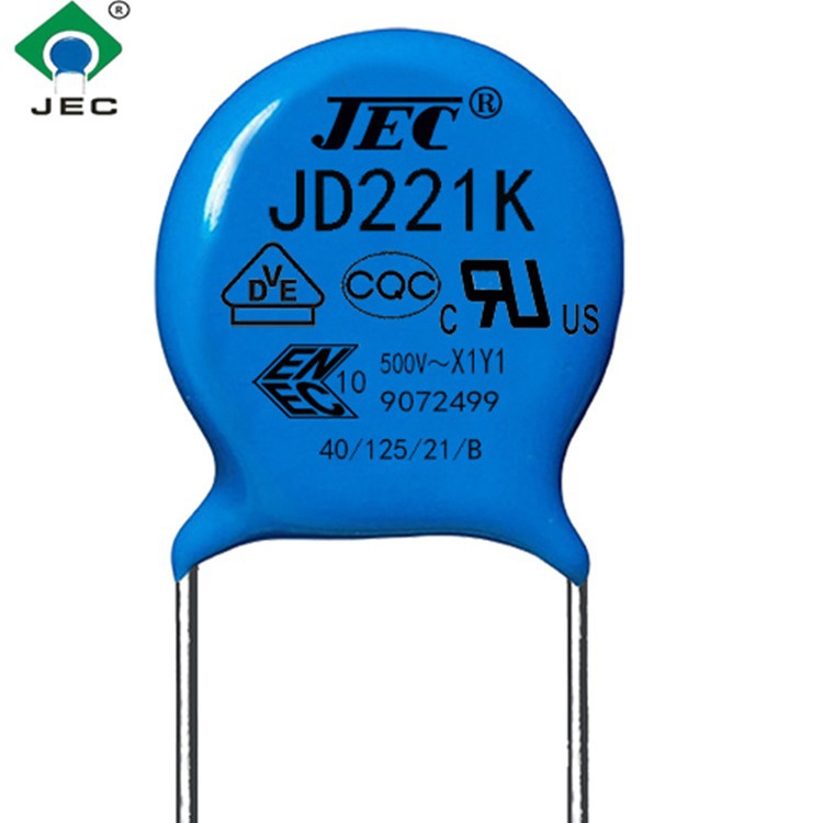 JEC原厂供应Y1安规电容器JD221K500VAC 瓷介电容 陶瓷电容器
