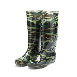 Genuine high tube strong camouflage rain boots fishing boots work boots non-slip rain boots