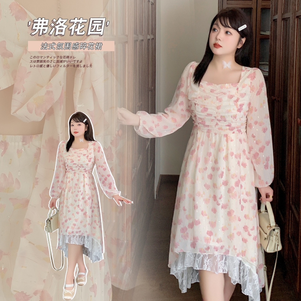  春  XL-5XL 大きいサイズ ワンピース