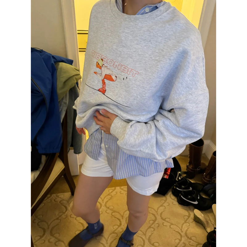 Now the 2026 Spring New Model from Korean Designer Ribb*Nbit Is a Cute Retro Ski Sweatshirt for Little Girls