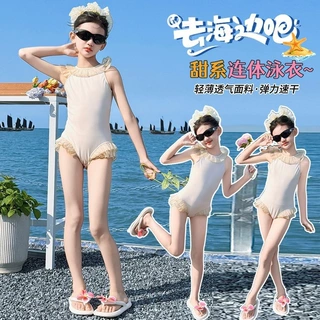 女童泳衣夏季2026新款洋气女孩连体泳装中大童网红海边度假游泳衣