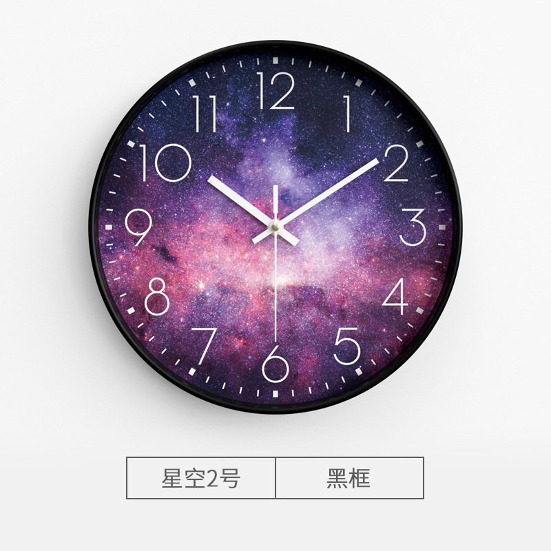 Reloj de pared creativo para sala, reloj de pared silencioso de estrellas, reloj de cuarzo para dormitorio/hogar