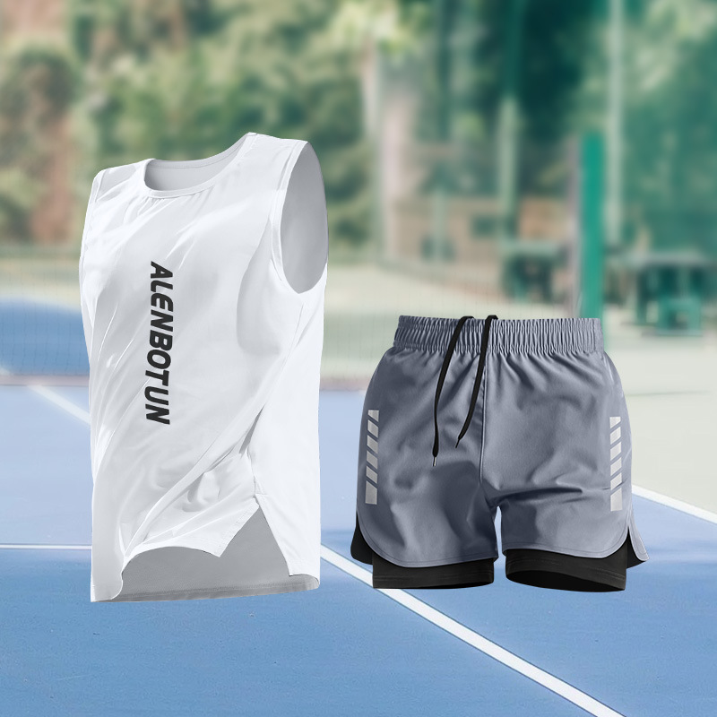 B16 white vest+dk70 gray