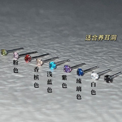 3mm锆石耳钉女学生S925银跨境热销带钻几何韩版日常百搭小巧耳饰