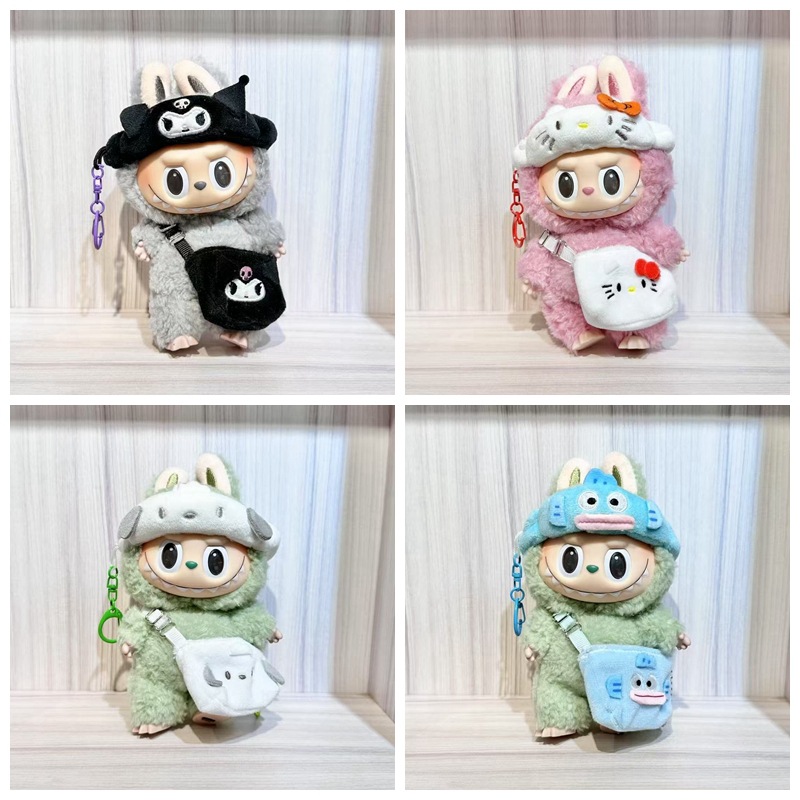 Accesorios muñeca Labubu Hello Kitty, colgantes y ropa para Ugly Fish, personalización muñecas de algodón. image 3