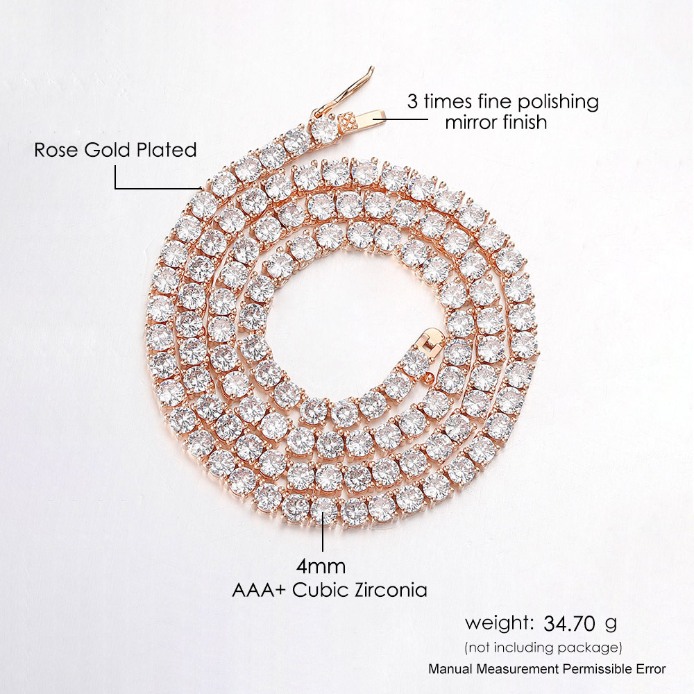 Fashion Round Copper Inlay Zircon Unisex Bracelets Necklace 1 Piece