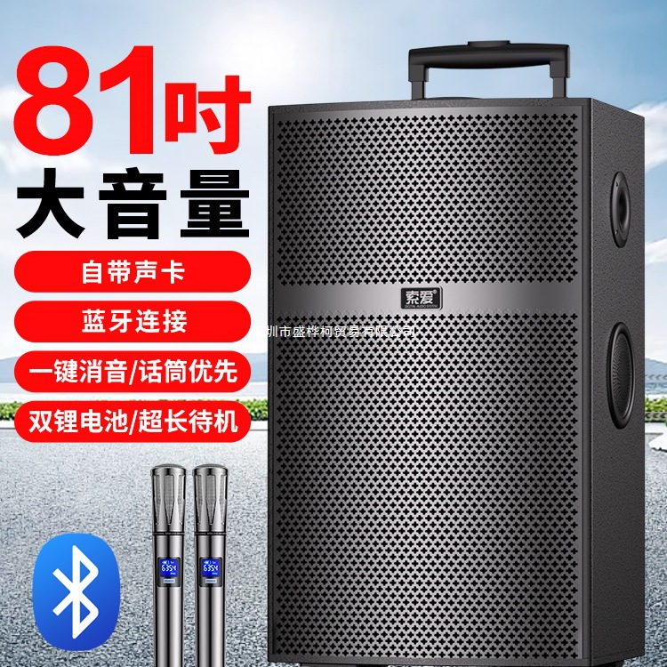 音箱户外音响K歌话筒麦克风蓝牙拉杆广场舞音响功放一体机