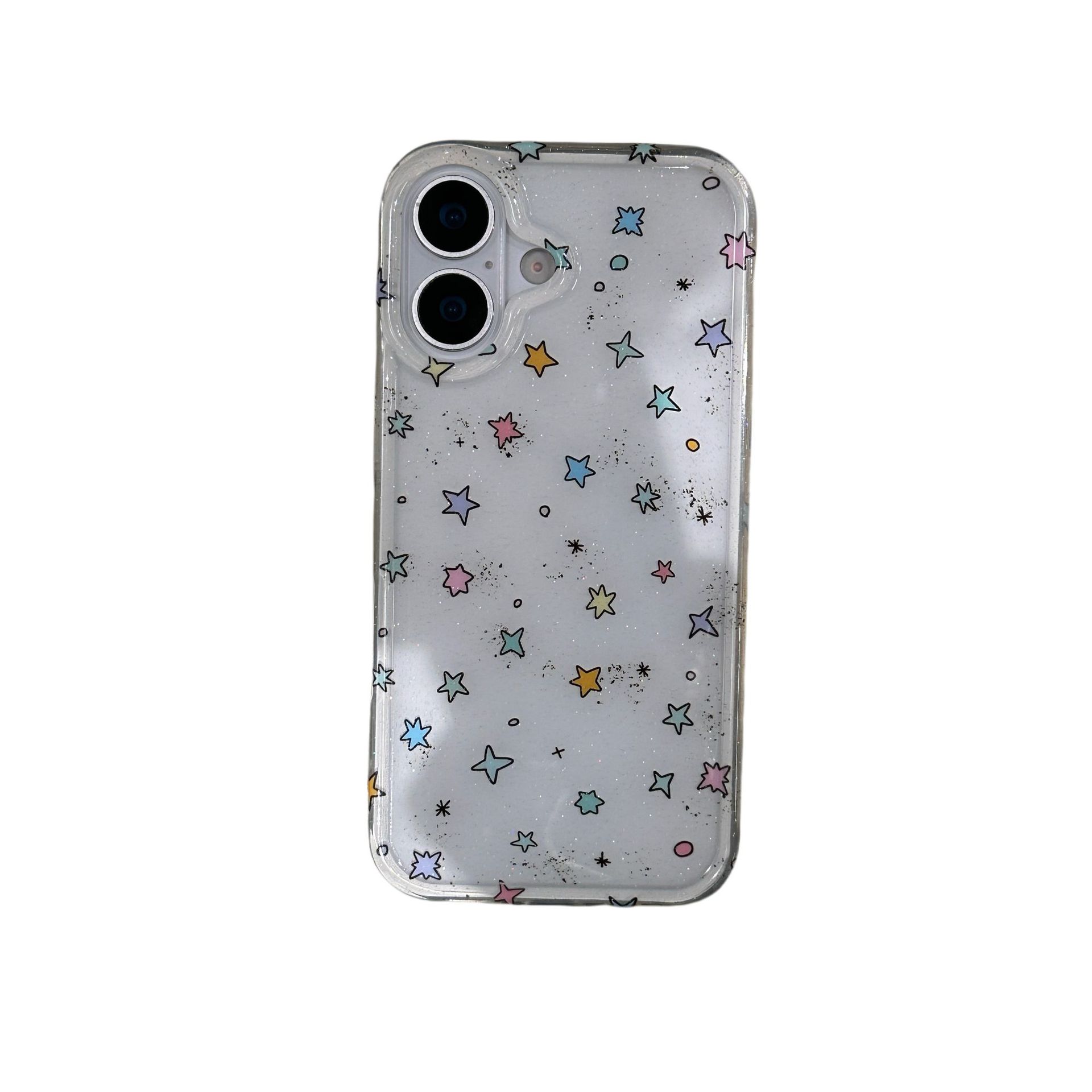 Pequeñas estrellas de colores frescas y simples para Apple 15Pro/16Pro funda para teléfono 14/13 cadena 16ProMax