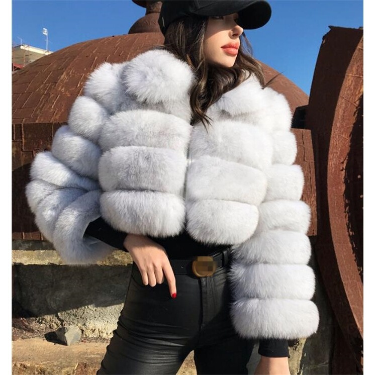 New Faux Fur Coat, Winter New Faux Fox Fur Jacket for Women, Warm and Thickened