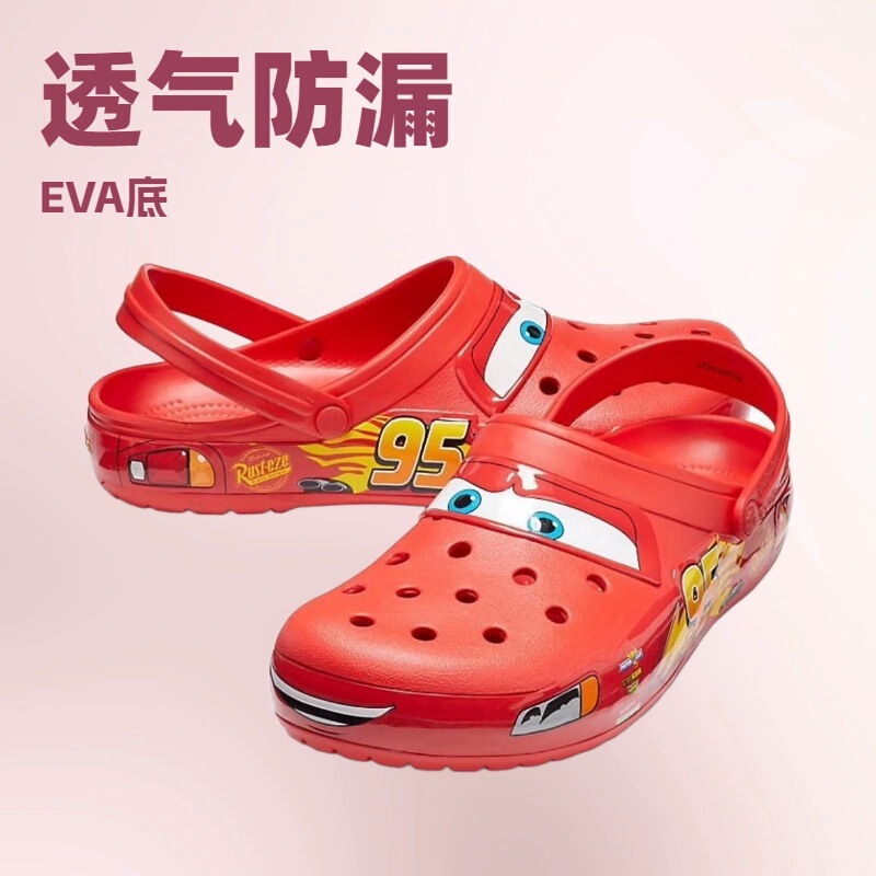 2025 New Croc Shoes Carlo Ban Mcqueen 95 Car Adult Led Flashing Shoes Beach Shoes Breathable Sandals