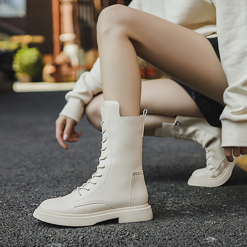 Gemeini 2021 Autumn and winter new pattern Riding boots white Boots Central boot 801016