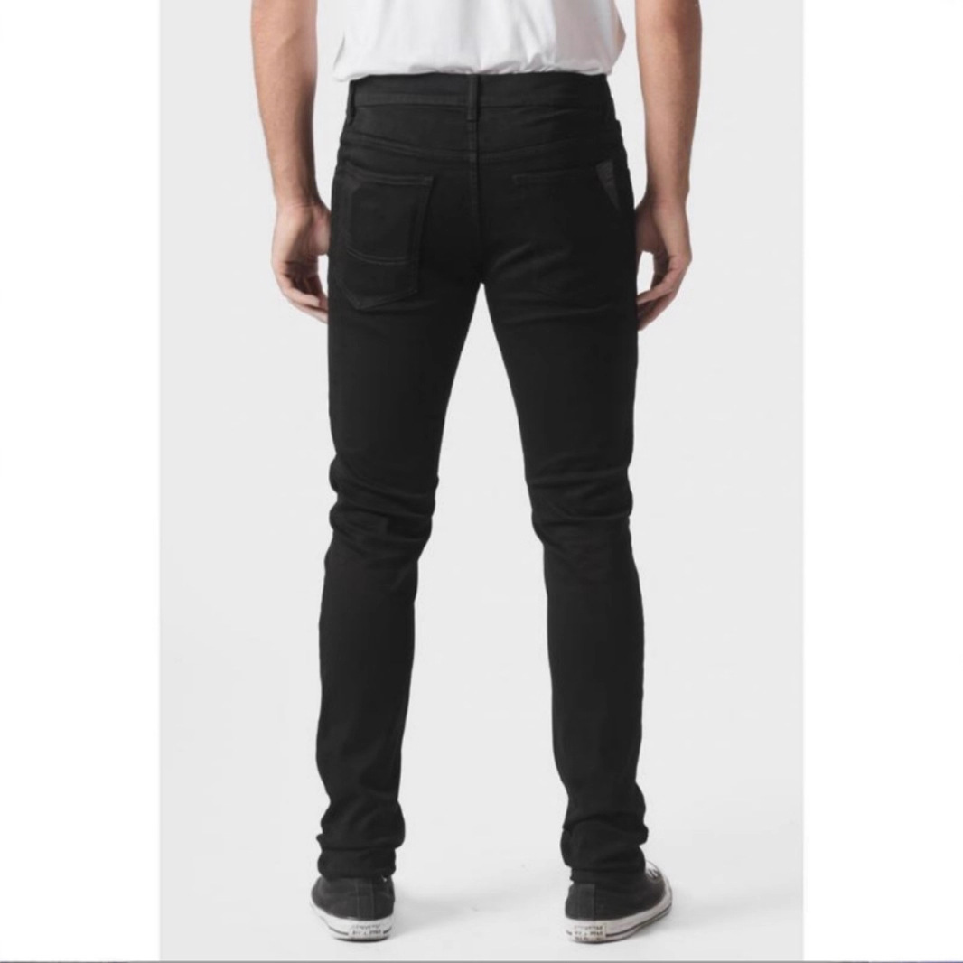 Men's Slim Fit Stretch Jeans Classic Black Straight Leg Denim Pants Mid-Rise Comfort Waistband S to Xxxl_mkmklike.com