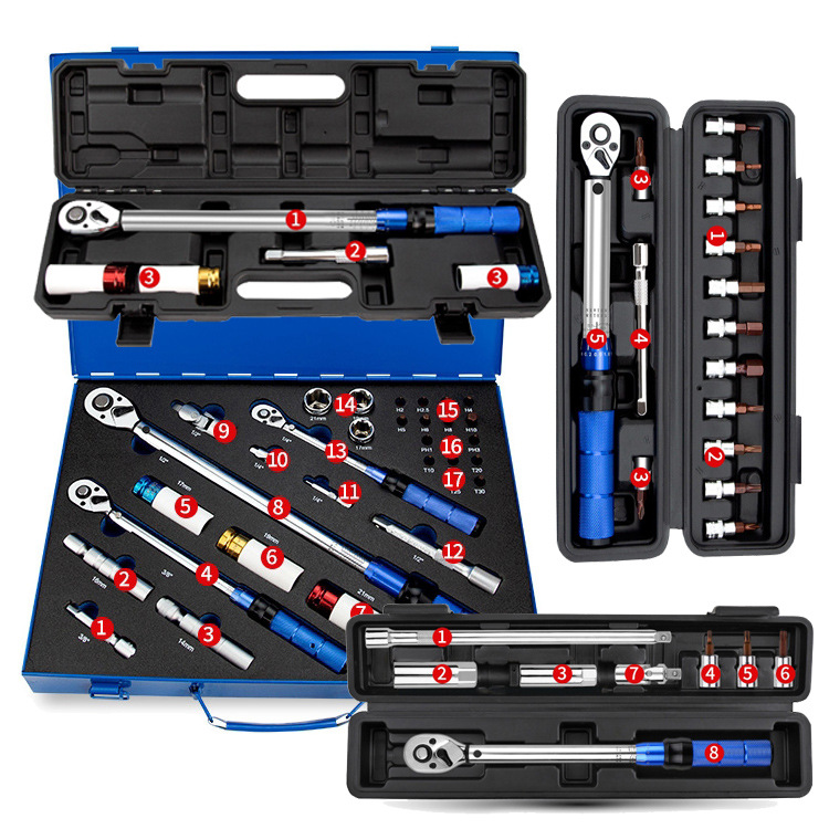 包邮批发1/2 1/4 3/8汽修轮胎预置式扭力扳手套装机修力矩扳手