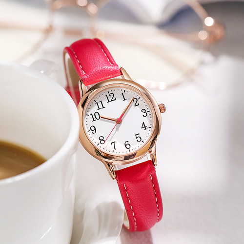 Cross-border foreign trade new simple digital fashion women's quartz watch compact belt women's watch women's watch wholesale