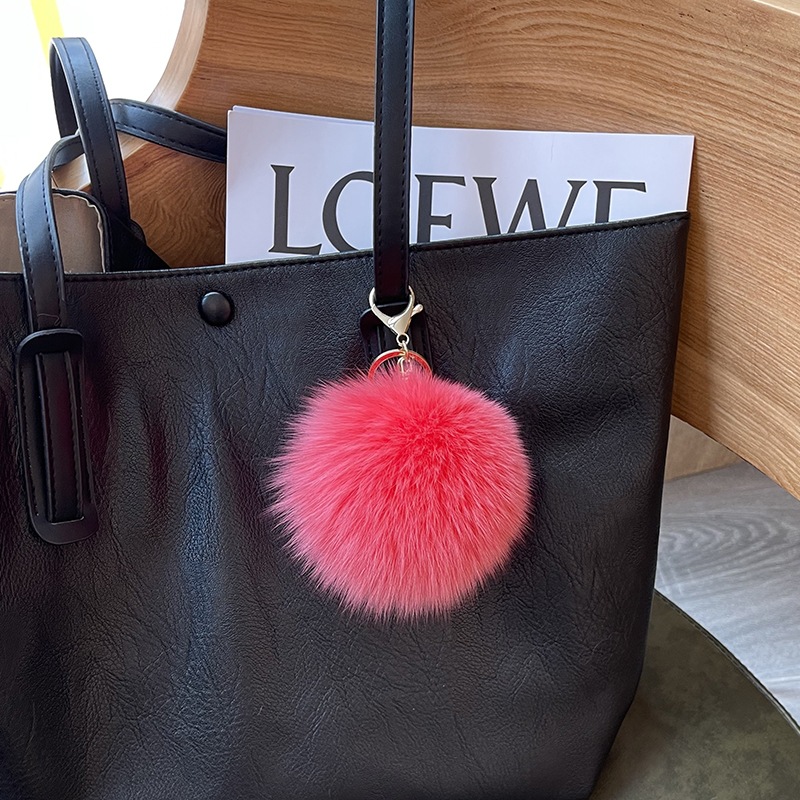フォックスファーボールバッグペンダント、クリエイティブなぬいぐるみファーインアクセサリー、車のキーホルダーペンダント、インスタイルペンダント