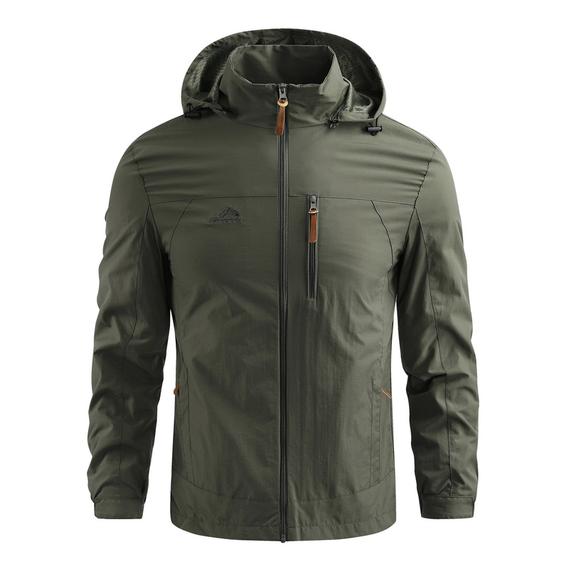 2023 Autumn and Winter Men's Quick-drying Jacket Hooded Windbreaker Outdoor Loose Windproof Breathable Casual Jacket Thin Jacket 2023 Autumn and Winter Men's Quick-drying Jacket Hooded Windbreaker Outdoor Loose Windproof Breathable Casual Jacket Thin Jacket